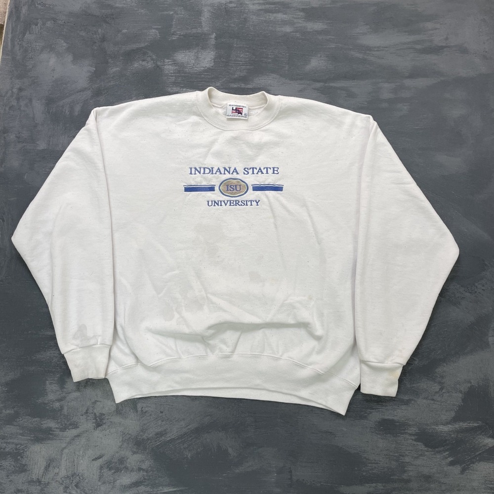Vintage Indiana State University Sweatshirt Men XL Grey 1990s USA Player
